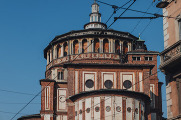 Milano, Italy - March 2023: Santa MAria delle Grazie church