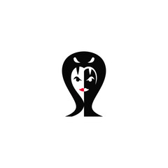 Cobra and woman combination. Logo design.