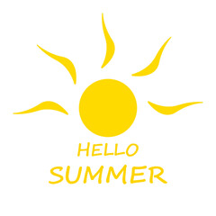  Hello summer. Vector illustration for print, wallpapers, fabric, postcard, flyer, invitation, banner, sticker, icon.