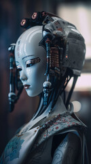 Cyberpunk Geisha Robot, Generative AI