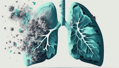 3d rendered medically accurate illustration of lung cancer, Lung cancer diagnosis and Human lungs disease. Lung Cancer or Pneumonia, Anatomy, healthcare or medicine concept , Generate Ai