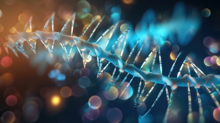 Naklejka premium DNA helix background, generative AI