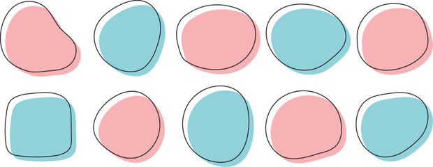 ゆるいフレームセット　抽象的　シェイプ