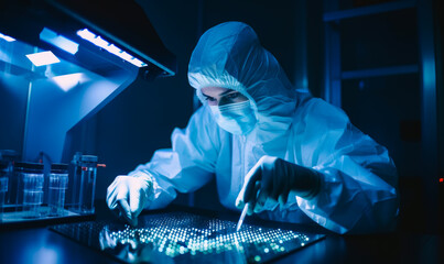 Analysis scientific experiment. Laboratory biochemistry specialist. Generative AI.