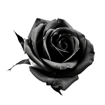black rose flower isolated on white