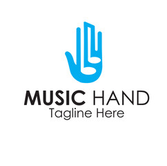 Obraz premium music hand logo design concept