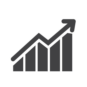 Grow icon concept. increase profit chart. profit growth symbol. increase sales. increase revenue growth chart graph sign. salary increase sales logo - Stock vector