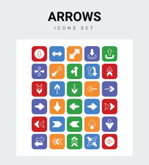 Arrows related icon set