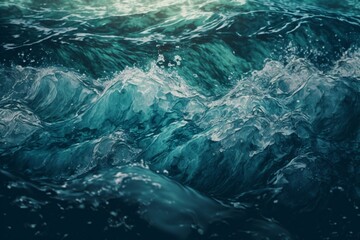 Abstract water wave background. AI generated