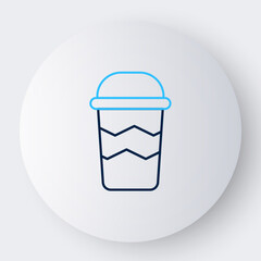 Line Coffee cup to go icon isolated on white background. Colorful outline concept. Vector