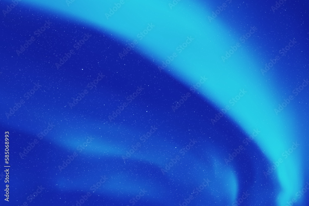 Sticker blue aurora borealis. night starry sky and polar lights. indigo color