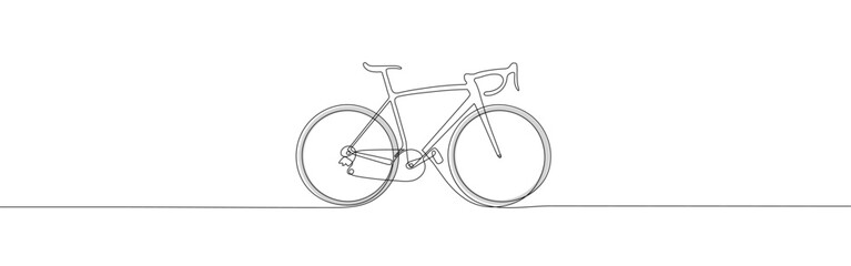 Continuous single drawn one line classic bicycle. Line art