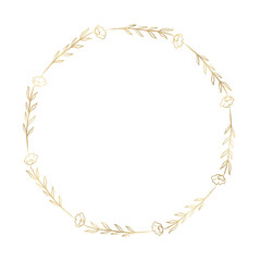 Floral gold wreath illustration