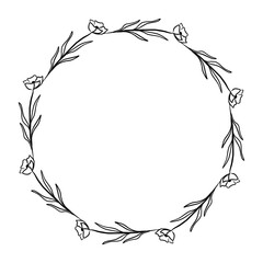 Obraz premium Hand drawn floral wreath illustration 