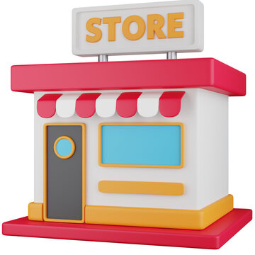 3D Icon Illustration Store Building
