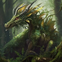 Fototapeta na wymiar Ancient Forest Dragon