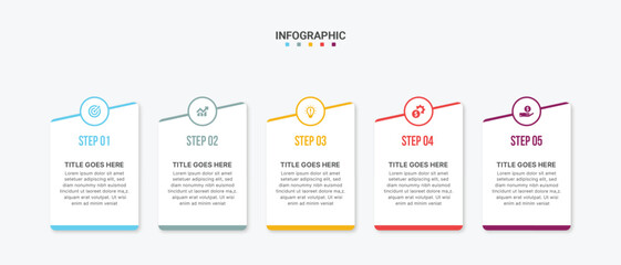Five 5 Steps Options Business Infographic Template Design