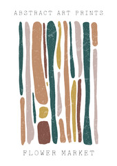 Large set of modern A4 posters in a modern boho style, hand-drawn. Suitable for poster, banner, printing, branding