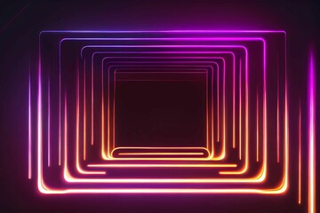 Simple illuminated lines neon stereoscopic background. Generative AI.