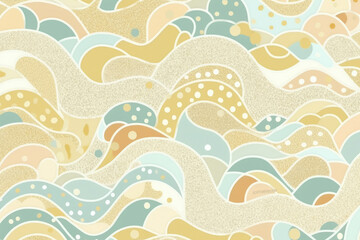 Fototapeta na wymiar seamless pattern with pastel creative waves japanese
