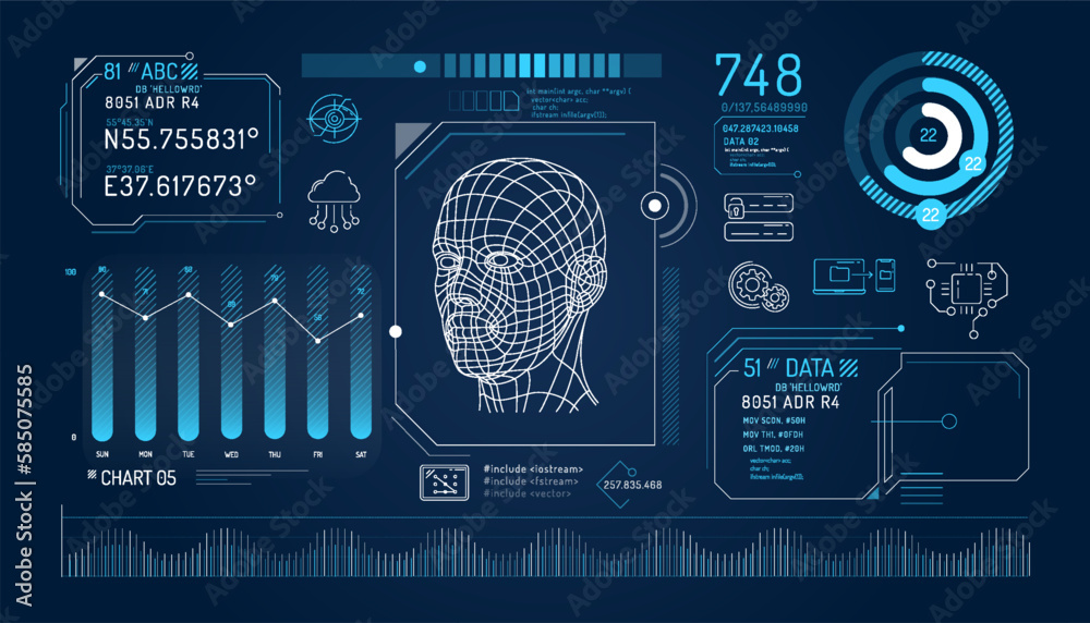 Poster set of infographic elements about data protection.