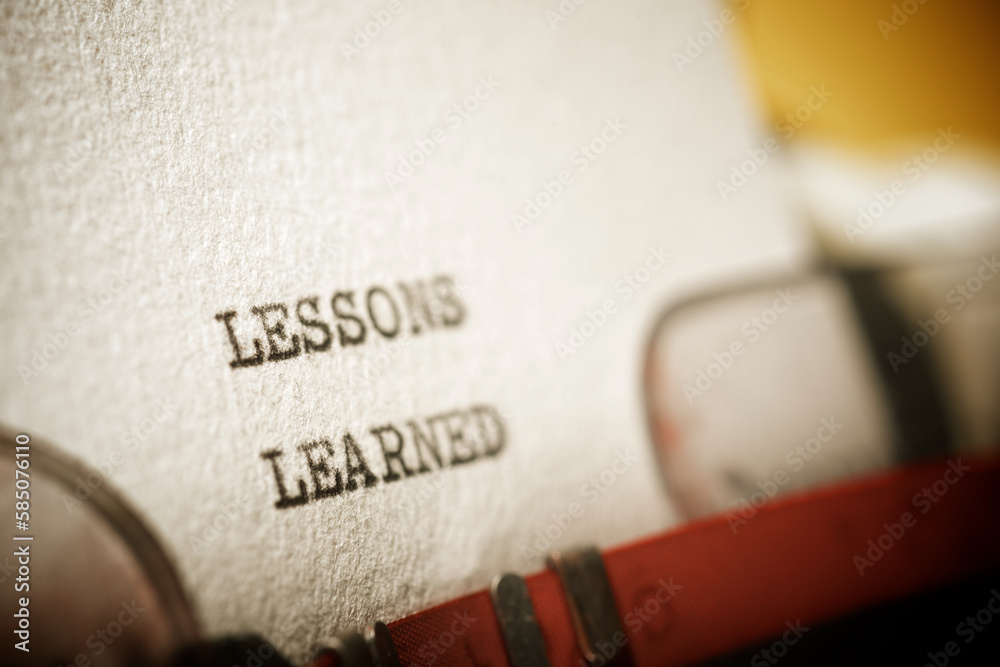 Fototapete lessons learned text