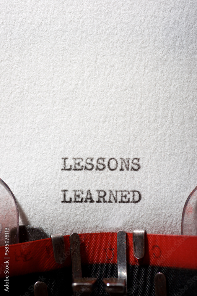Fototapete lessons learned text