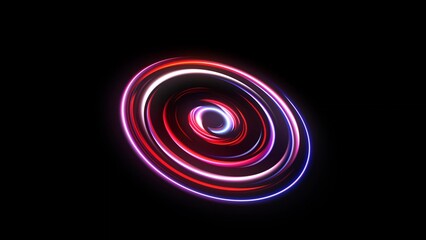 Colorful glowing circle frames set background, technology circle