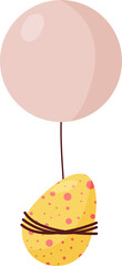 Flying Yellow Egg on  Air Balloons. PNG