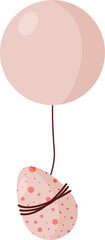 Flying Pink Egg on  Air Balloons. PNG