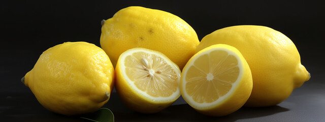 lemon, fruit, citrus, food, isolated, yellow, fresh, healthy, white, juice, ripe, juicy, sour, lemons, vitamin, half, slice, cut, diet, health, organic, green, freshness, section, color, generative ai