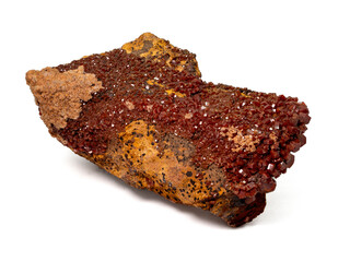 vanadinite crystal cluster with white background
