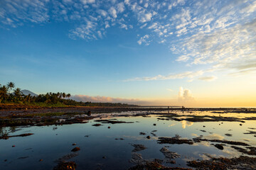 Sunrise over east lombok beach