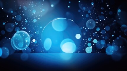 A glamorous background of blue bokeh perfect for awards and celebrations. Generative AI
