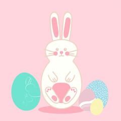 easter bunny with eggs