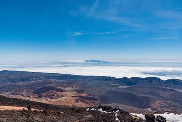 Fototapeta na wymiar Teide National park, Tenerife, Spain on sunny march day. View from Vulcano.