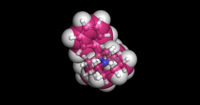Phencyclidine (PCP)/ Angel Dust hallucinogenic drug, 3D molecule spinning, 4K