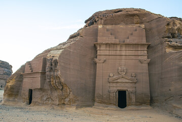 Nabataean tombs in Maidan Saleh near Al Ula in Saudi Arabia