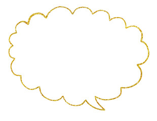Hand-painted speech bubbles gold