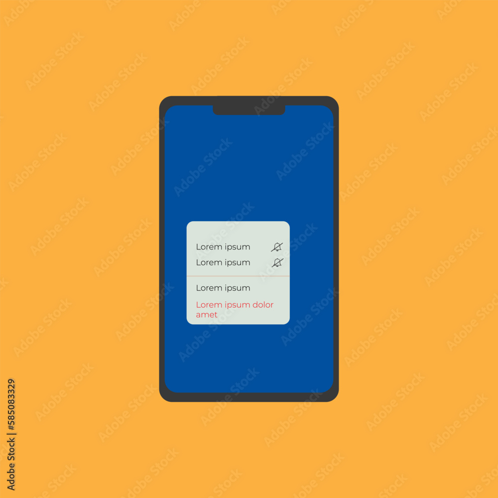 Poster iphone mockup screen with update notification. the next operating system for smartphone. ios 16 upda