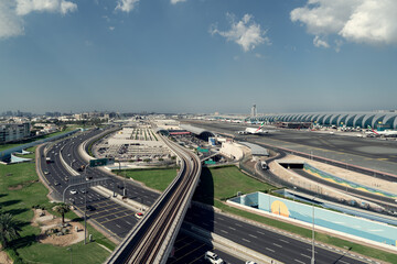Fototapeta na wymiar Modern Transport Network in Dubai. 
