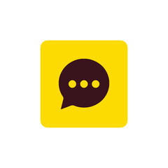 Yellow message icon. Vector illustration. Kakaotalk. Kakao Talk. Line Chat.