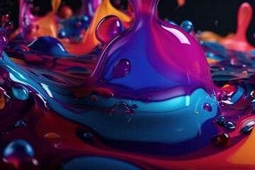 Vibrant liquid background illustration with Generative AI