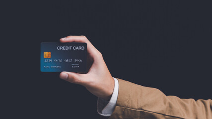 Consumers use credit cards to conduct financial transactions, payment with wireless communication technology,Digital money transfer,Online payment shopping,digital banking and online payment concept