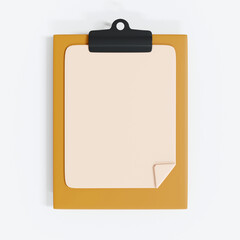 Clipboard icon isolated on white background. 3D Rendering