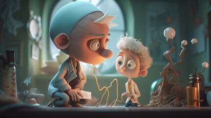 Cute and adorable cartoon docter, fantasy, 
