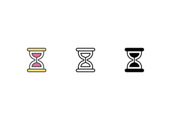 Time Is Money icons set with 3 styles, vector stock illustration