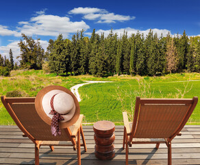 Two sun loungers © Kushnirov Avraham