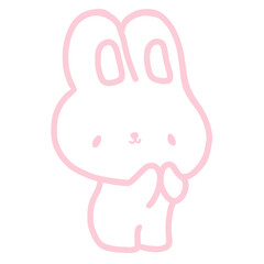Outline color pink rabbits 