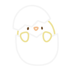 Obraz premium Outline color baby chicken in egg